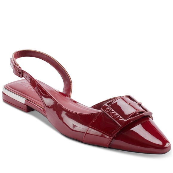 Dkny Shoes - DKNY Clemma Buckle Slingback Flats Size 9.5 Ruby Red